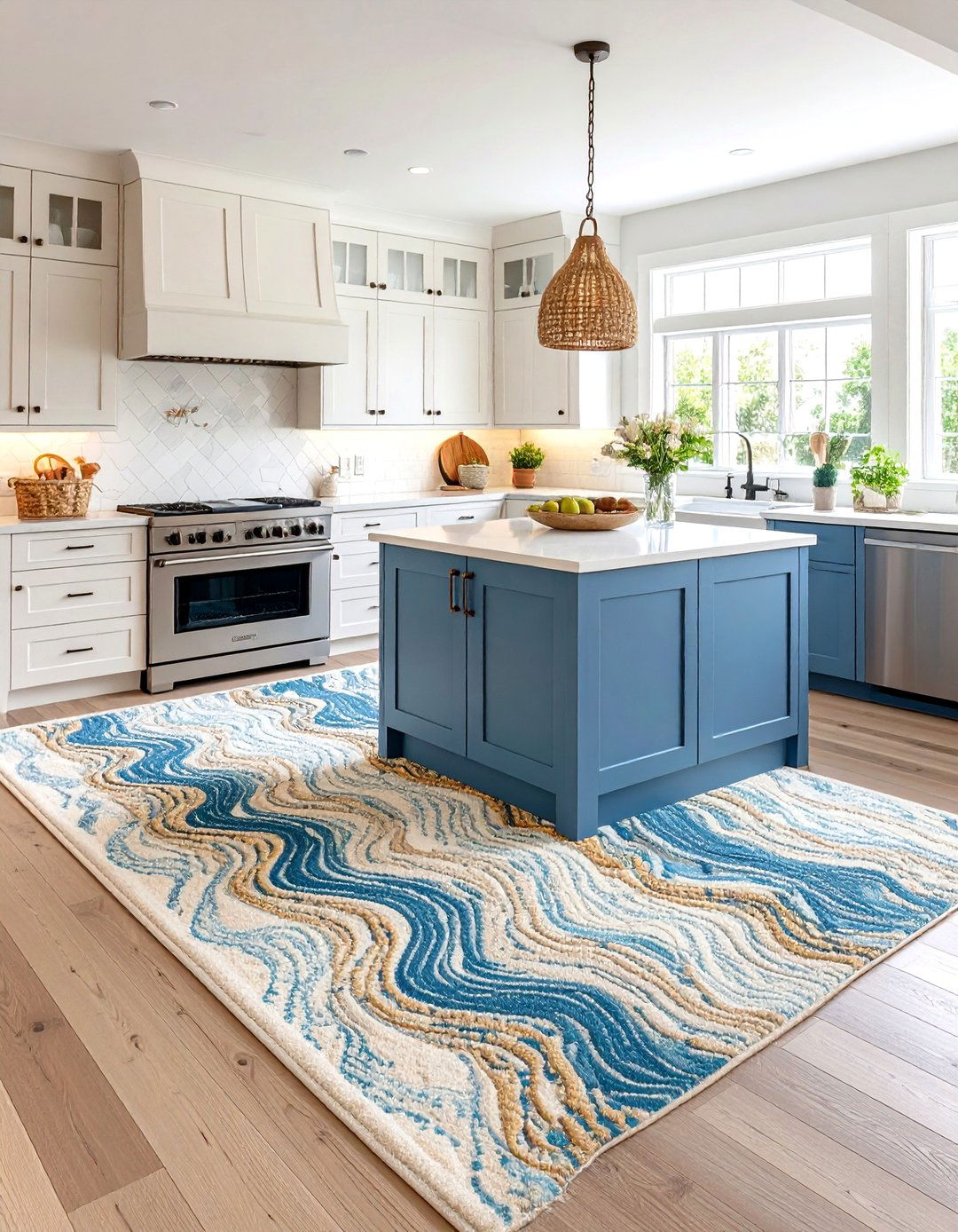 Coastal Kitchen Rug with Ocean Inspired Patterns - 20 Kitchen Rug Ideas