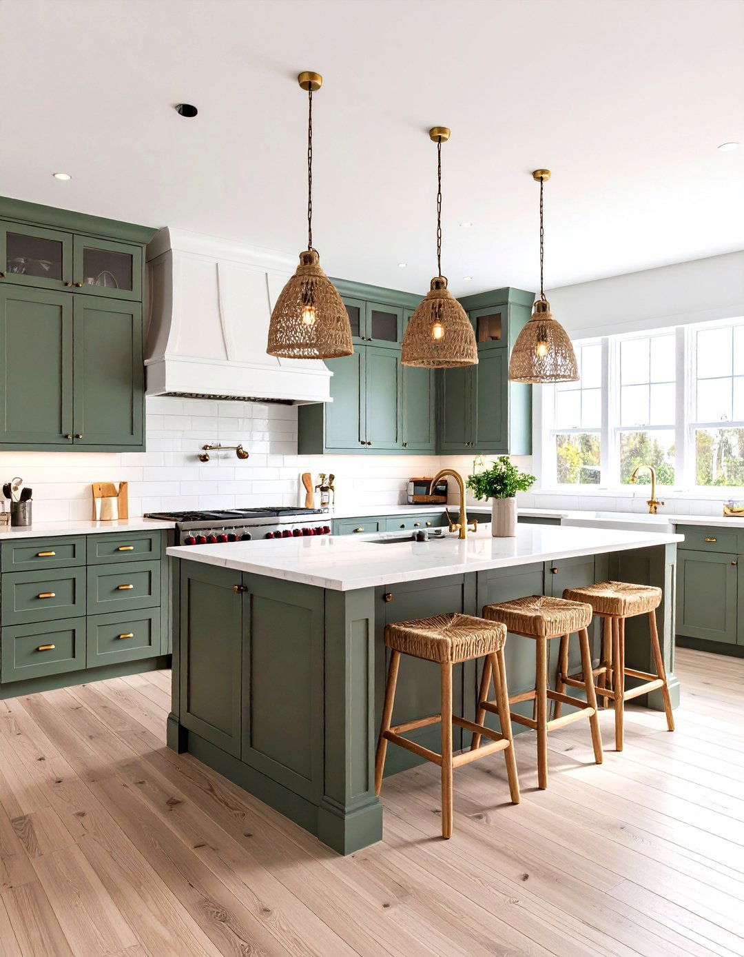 Coastal Kitchen Shiplap Island with Sage Green Accents - 20 Kitchen Shiplap Ideas With Kitchen Island Ideas