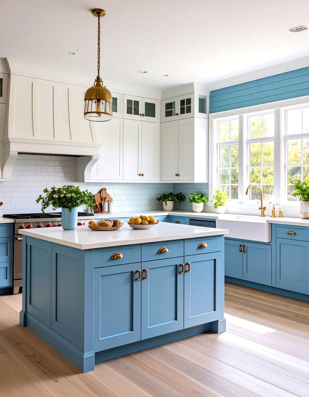 Coastal Kitchen Wainscoting with Weathered Blue Finish - 20 Kitchen Wainscoting Ideas
