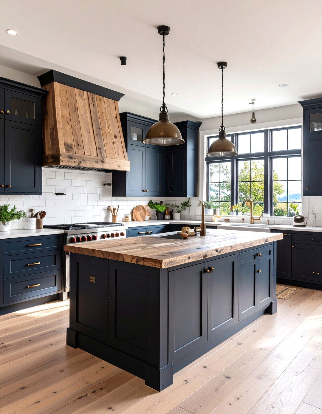 Coastal Kitchen With Black Cabinets And Driftwood Countertops - 20 Kitchen With Black Cabinets And Wood Countertops Ideas