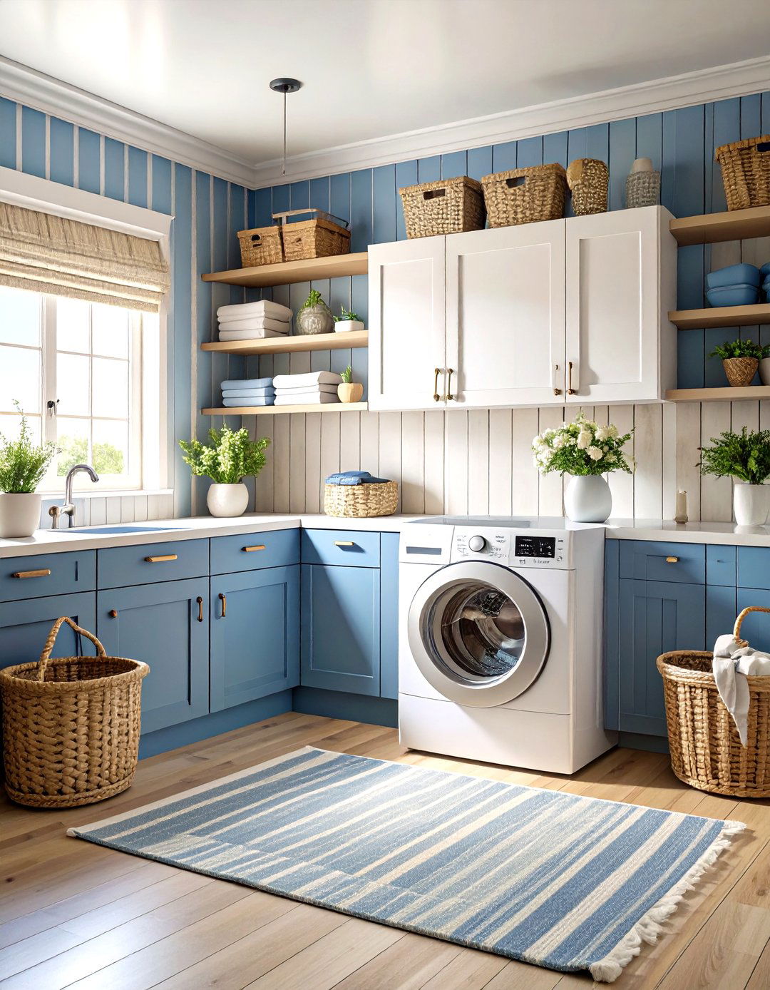 Coastal Laundry Room Wallpaper Serenity - 20 Laundry Room Wallpaper Ideas