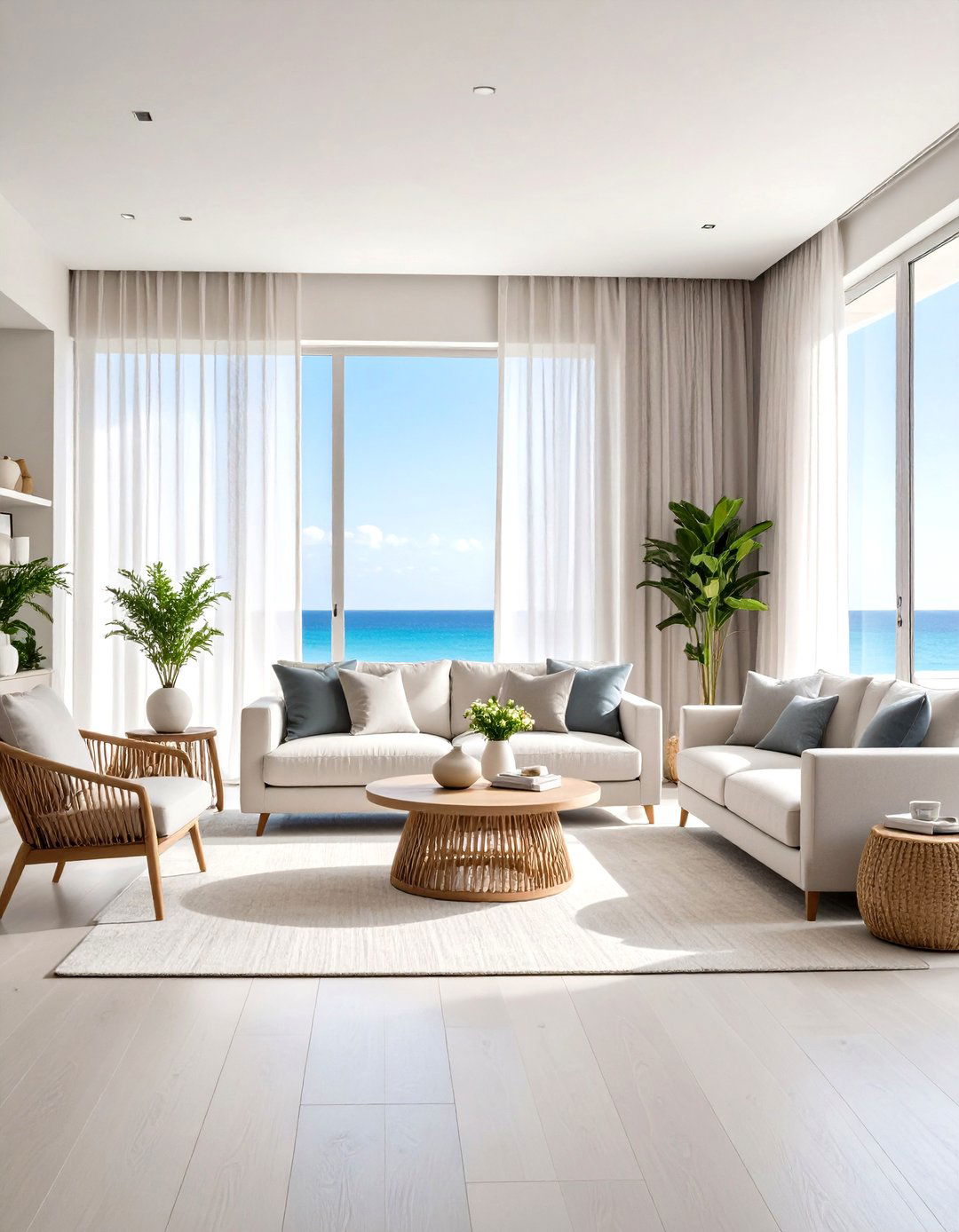 Coastal Living Room Featuring Modern Minimalist Coastal Design - 20 Coastal Living Room Ideas