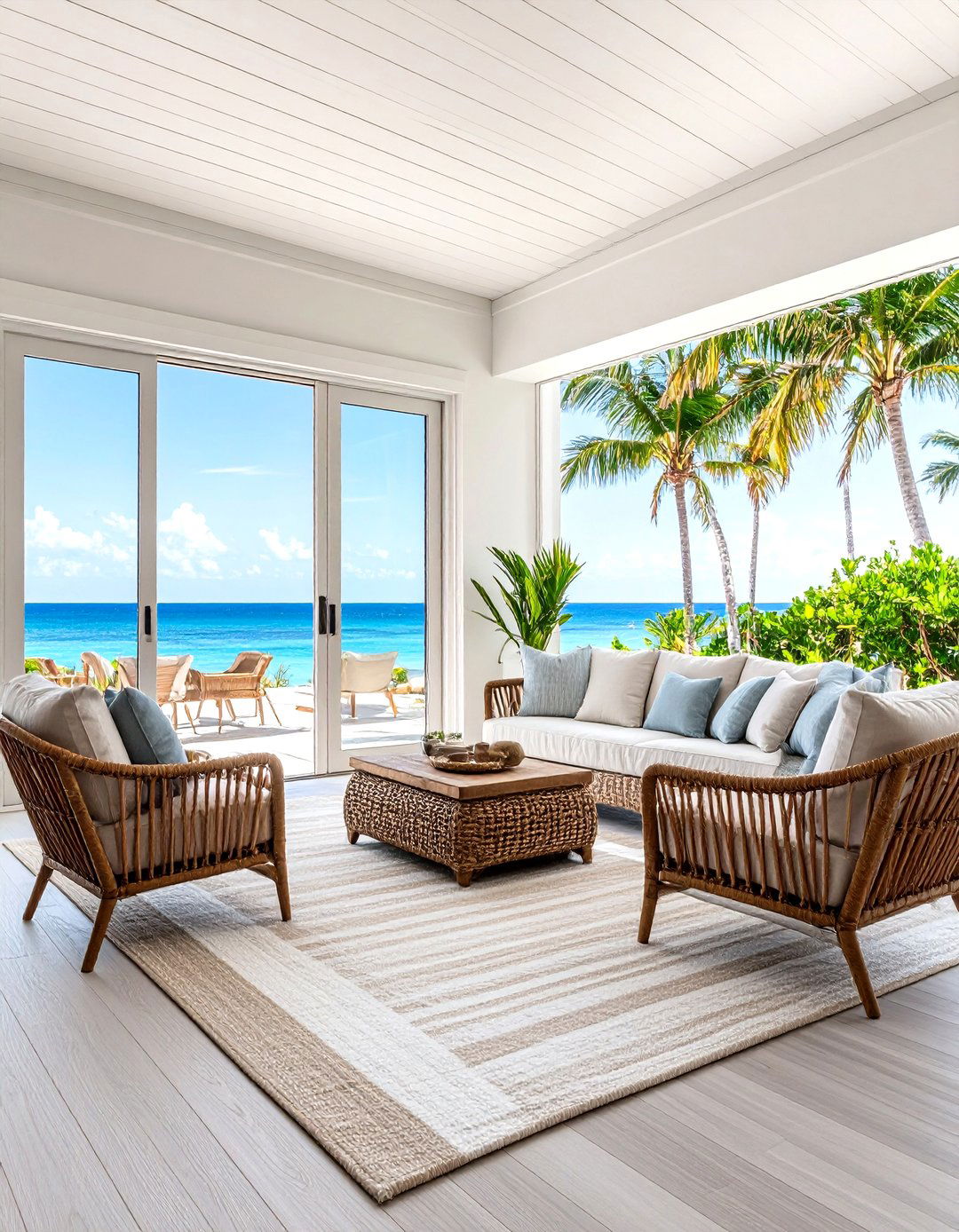 Coastal Living Room with Outdoor Indoor Living Integration - 20 Coastal Living Room Ideas