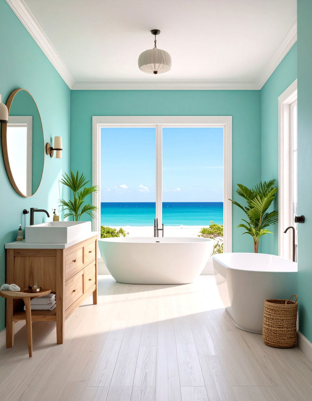 Coastal Pastel Duo - 20 Two Tone Wall Paint Ideas