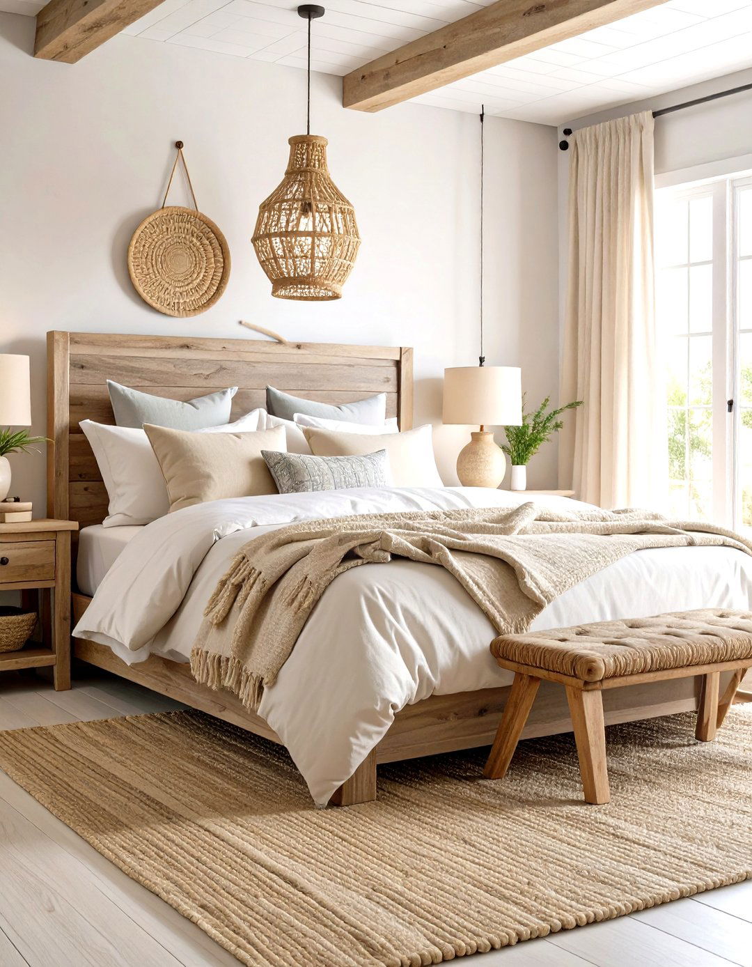 Coastal Rustic Bedroom with Driftwood Elements - 20 Rustic Bedroom Ideas
