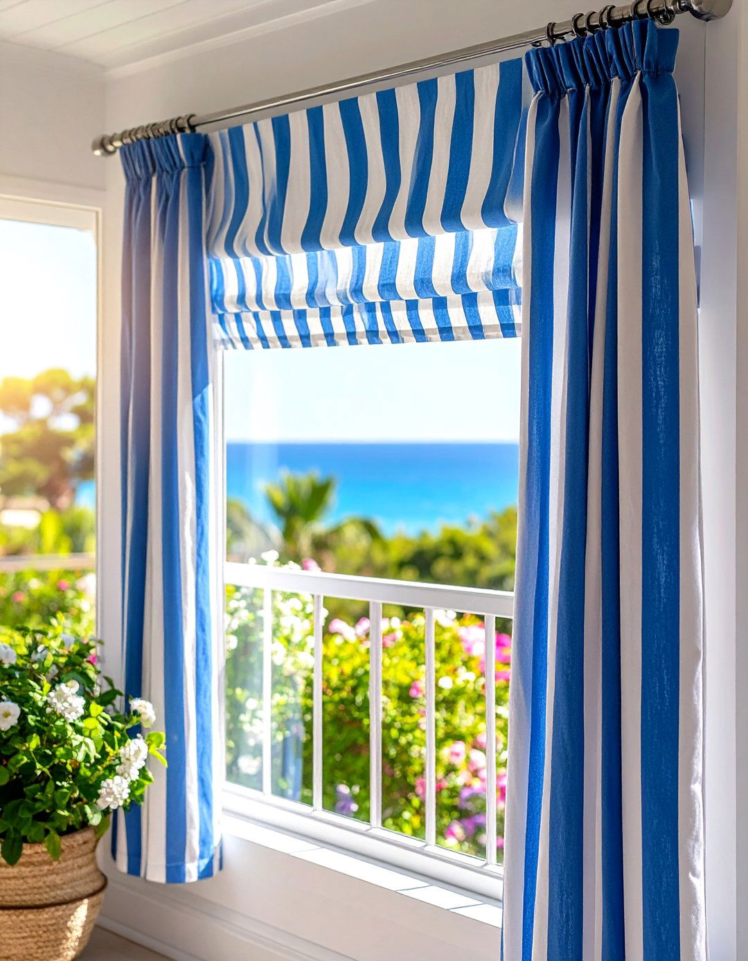 Coastal Stripe Grommet Window Valance - 20 Window Valance Ideas