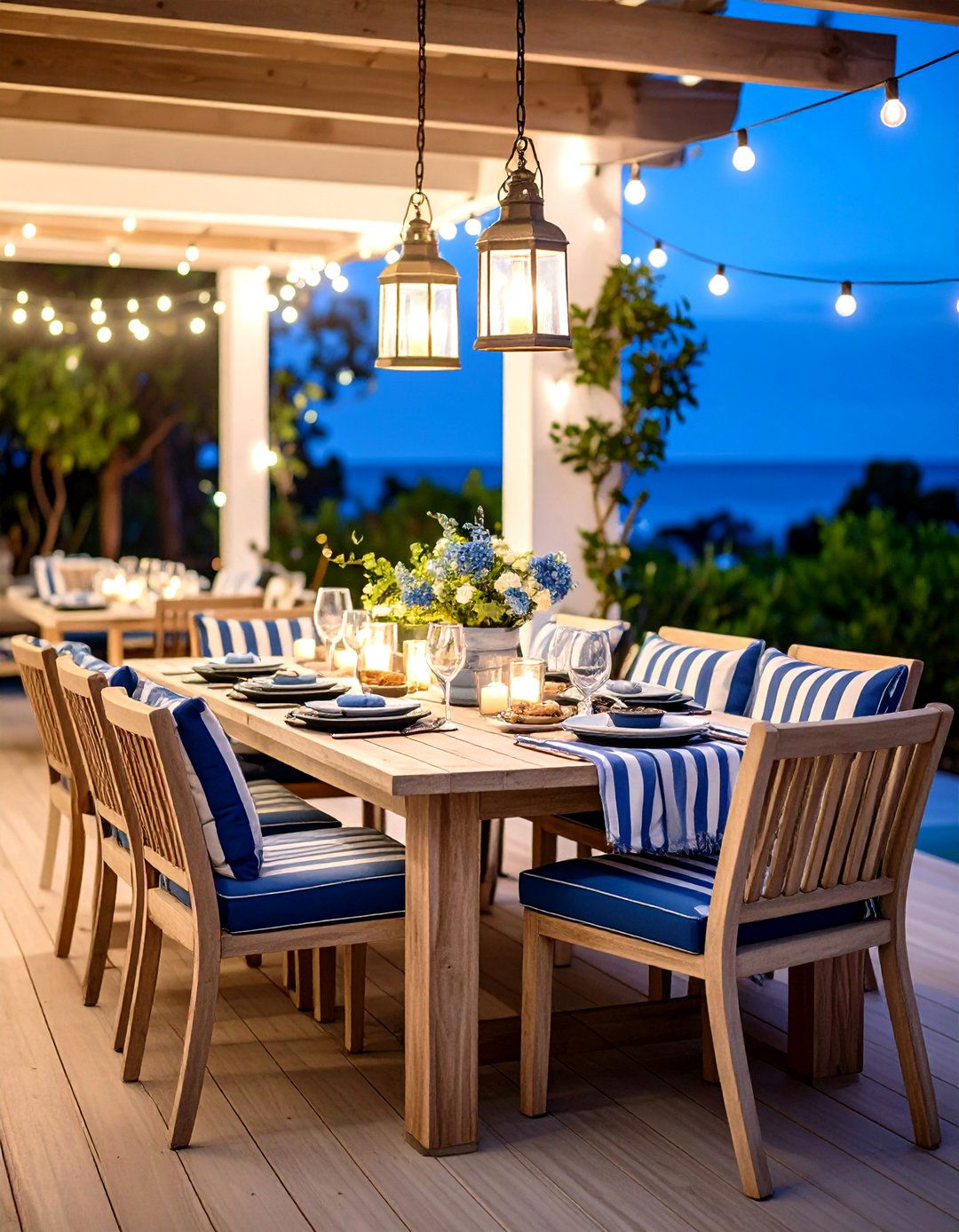 Coastal Style Outdoor Dining Area - 20 Outdoor Dining Area Ideas