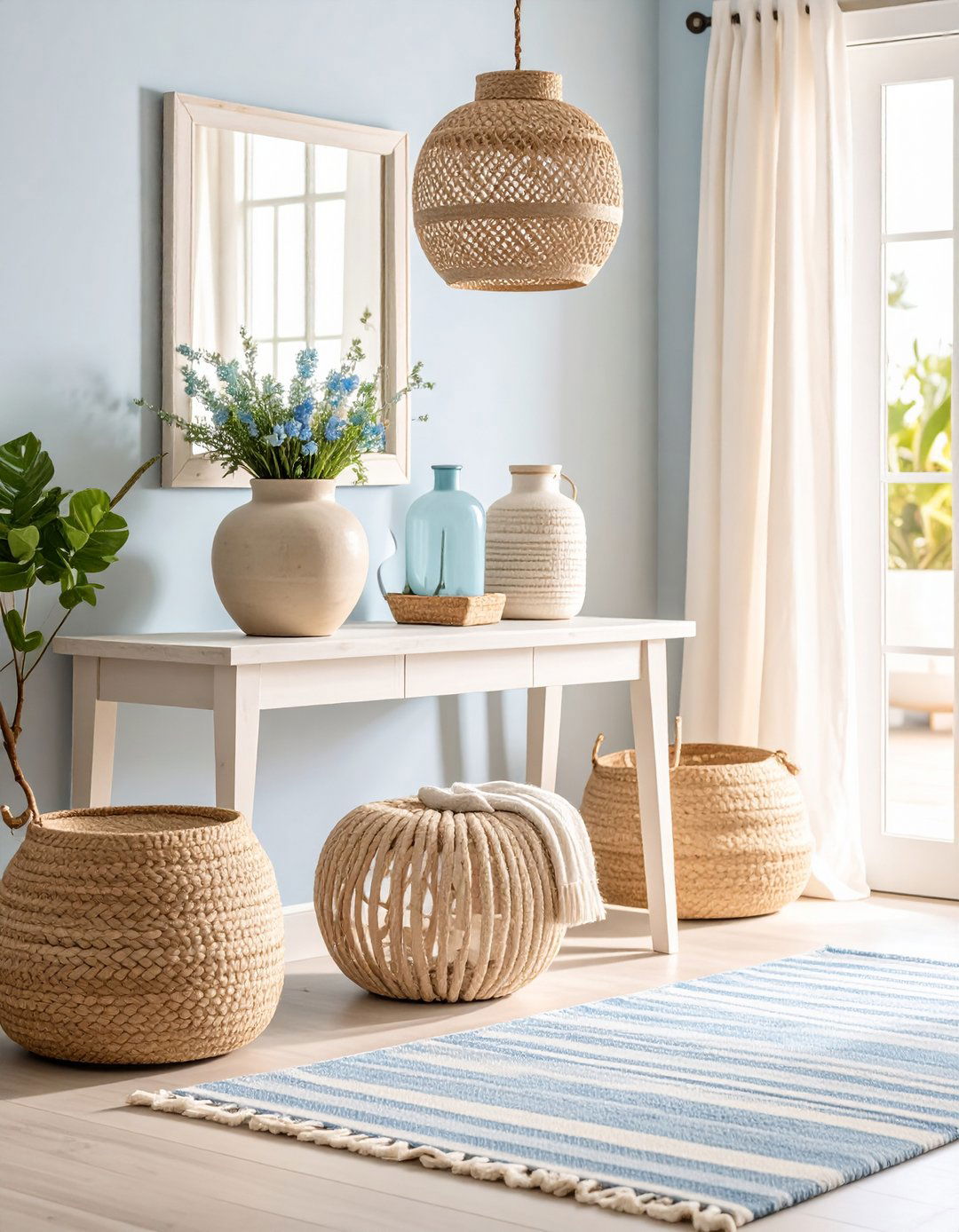 Coastal Texture Entry Table Breeze - 20 Entry Table Decor Ideas
