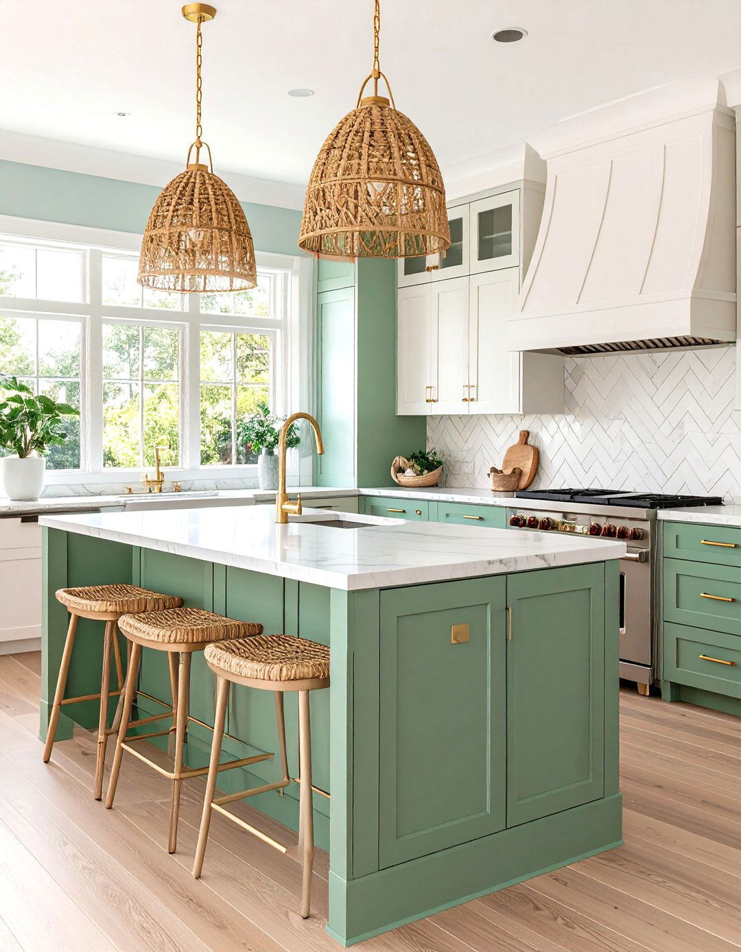 Coastal Transitional Kitchen With Dark Countertops and Light Cabinets - 20 kitchen with dark countertops and light cabinets