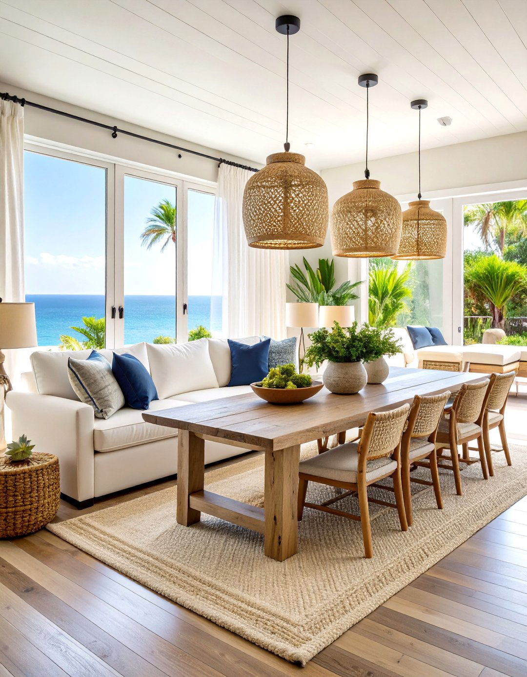 Coastal Transitional Living Room Dining Room Combo - 20 Living Room Dining Room Combos