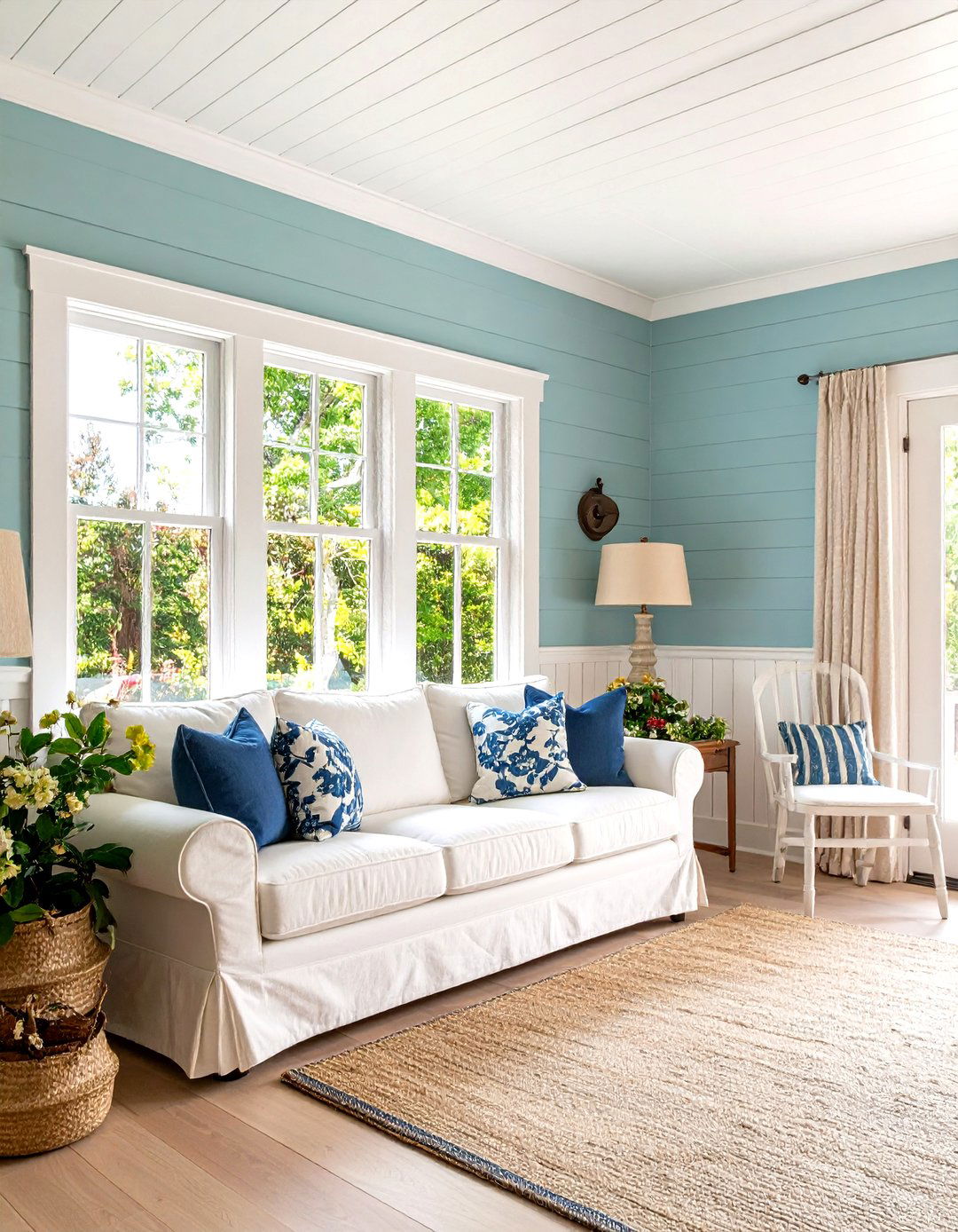Coastal White Beadboard Window Trim - 20 Window Trim Ideas