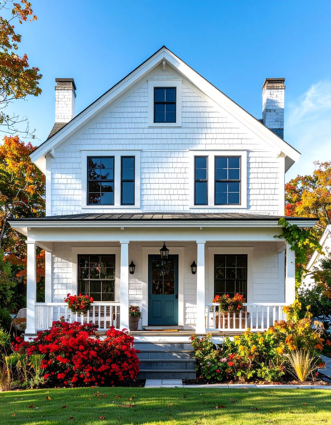 Coastal White Shingle Siding House - 20 White Siding House Designs