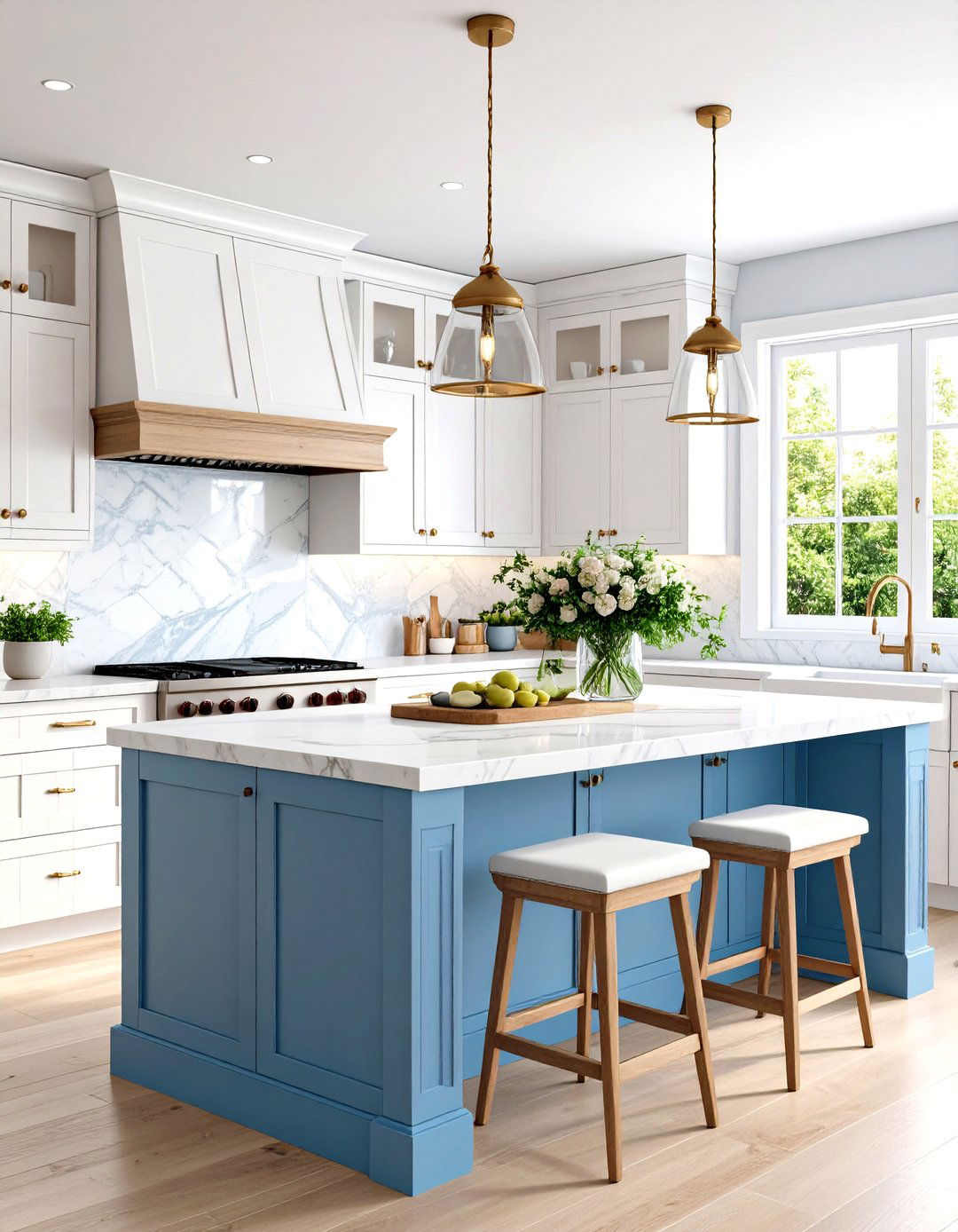 Coastal Whitewashed Mediterranean Kitchen with Light and Airy Design - 20 Mediterranean Kitchen Ideas