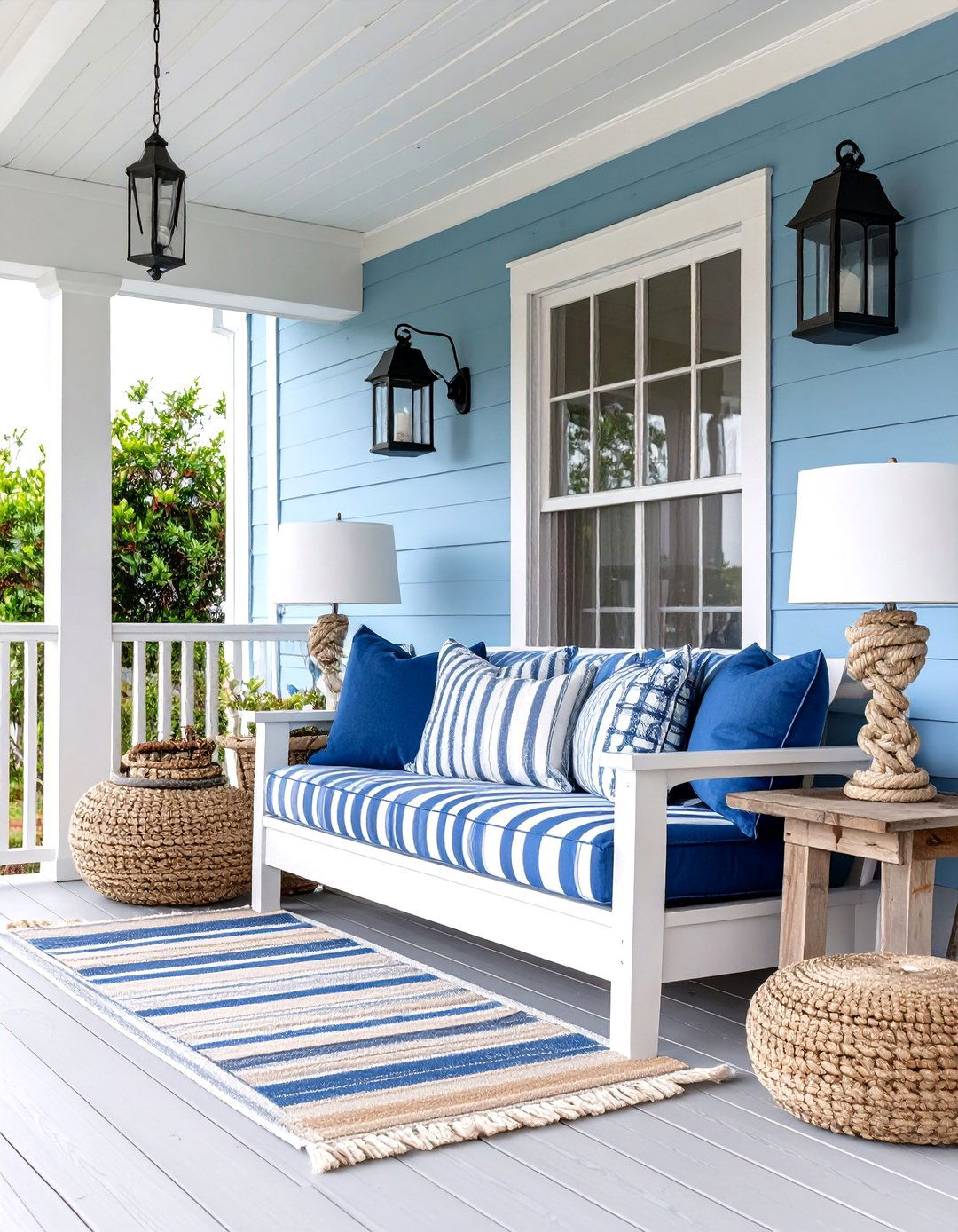 Coastal and Nautical Accents - 20 Small Porch Ideas