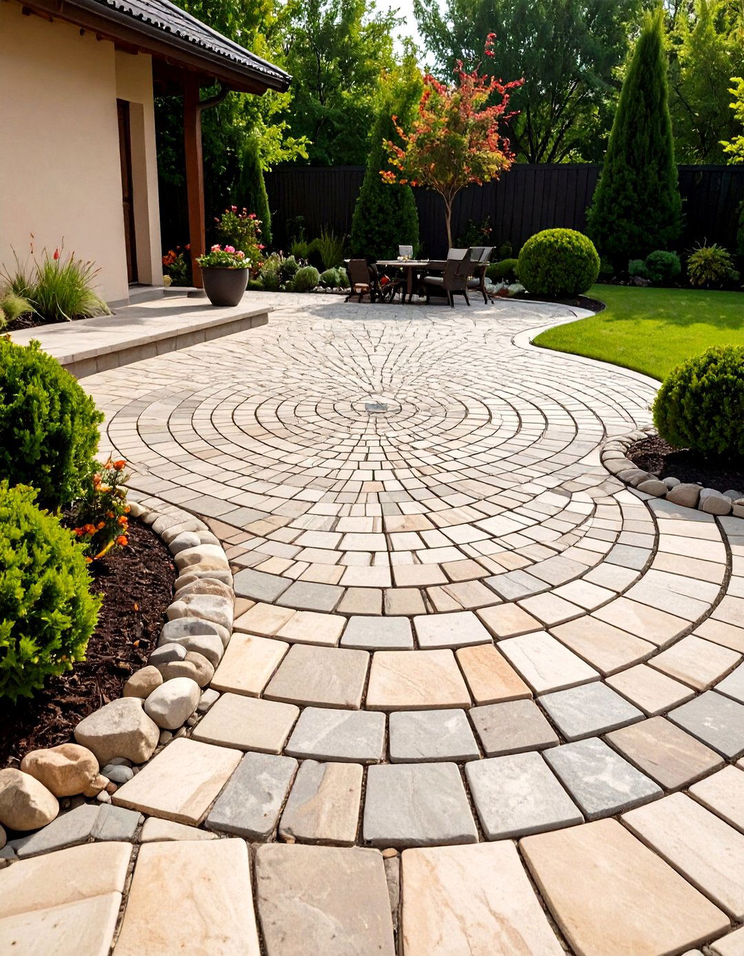 Cobblestone Patio - 20 Stone Patio Ideas