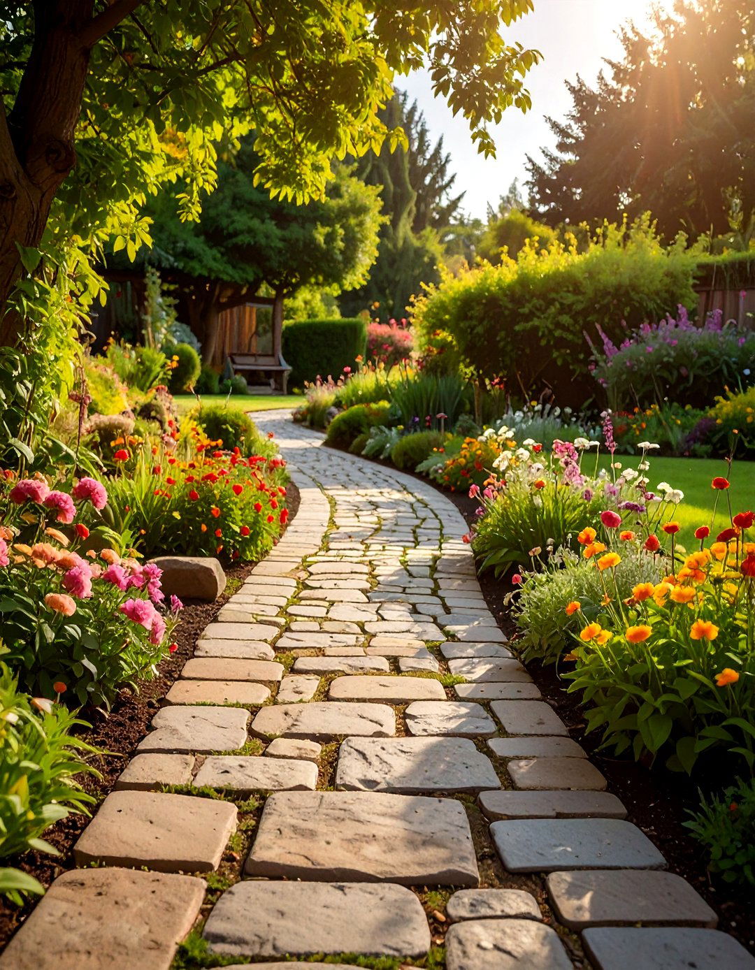 Cobblestone Paver Walkway - 20 Paver Walkway Ideas