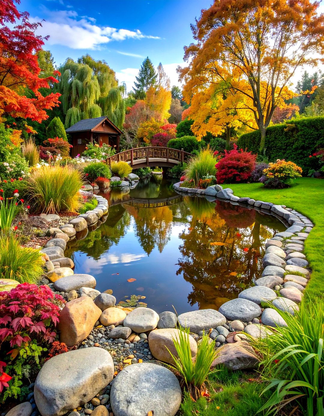 Cobblestone Pond Edging - 20 Pond Edging Ideas