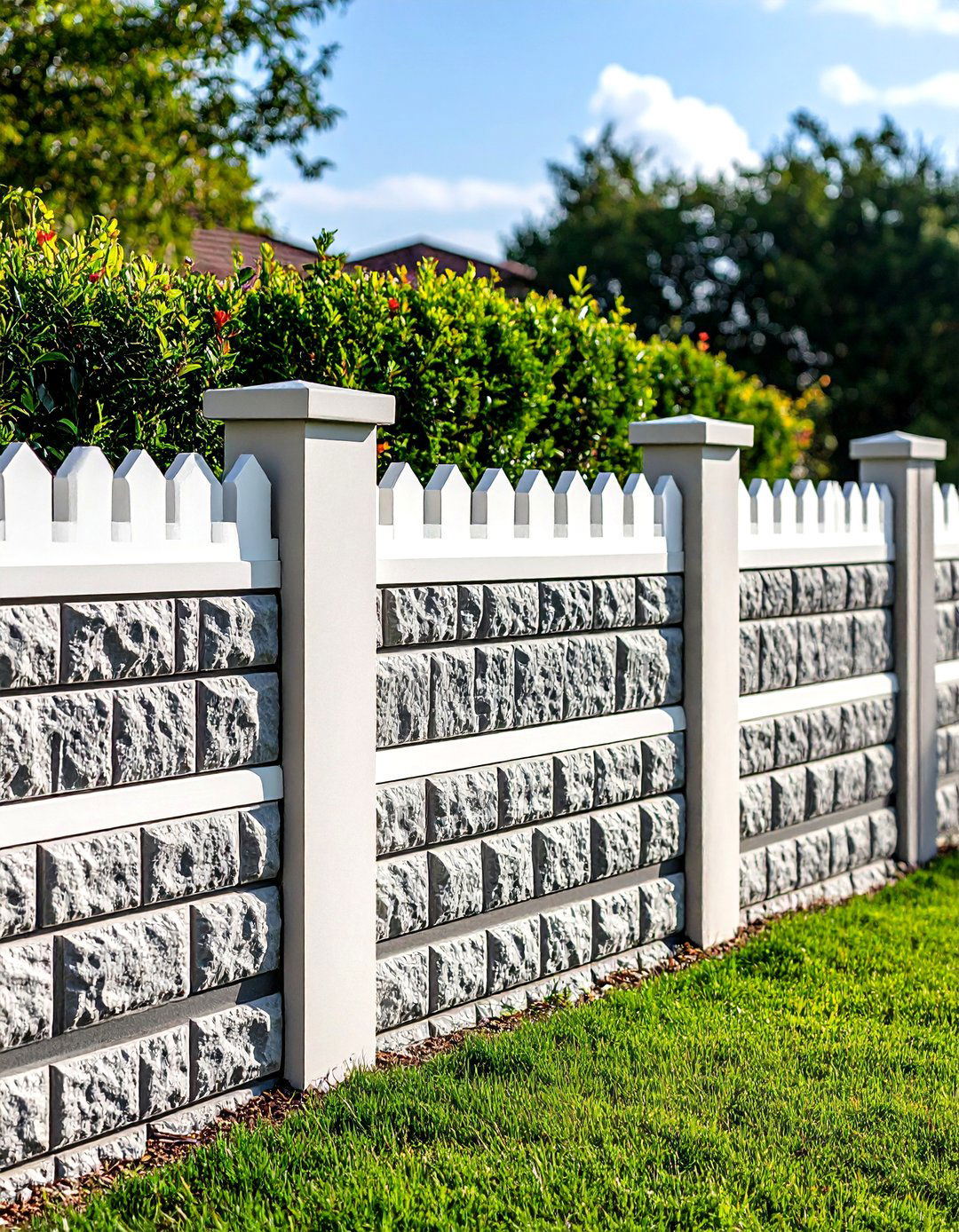 Cobog Style Decorative Concrete Block Fence - 20 Concrete Block Fence Ideas