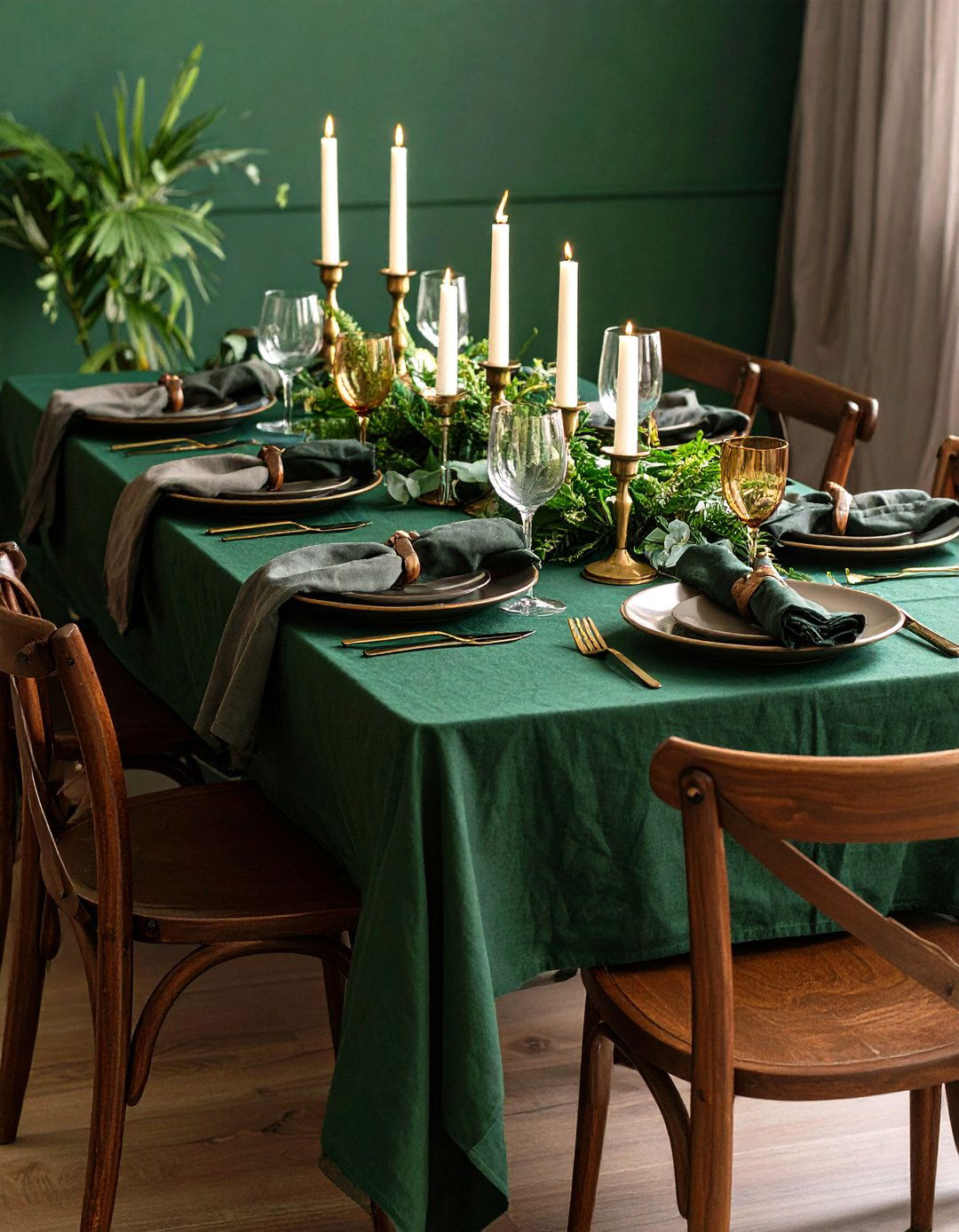 Cocooning Forest Green Dining Room Drama - 20 Green Dining Room Ideas