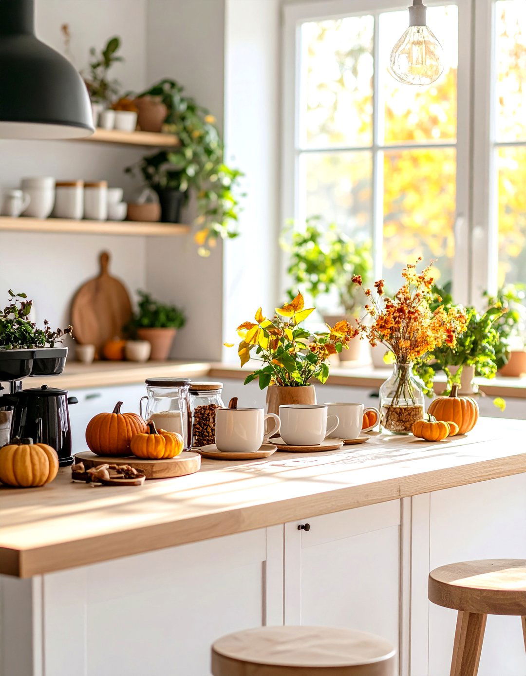 Coffee Station with Seasonal Decorative Touches - 20 Coffee Station Ideas