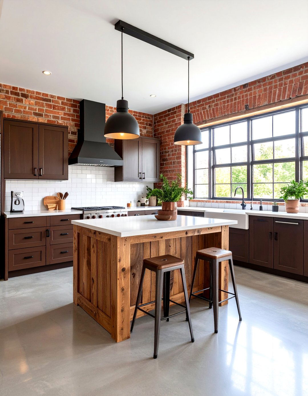 Coffee Toned Industrial Brown Kitchen - 20 Brown Kitchen Ideas