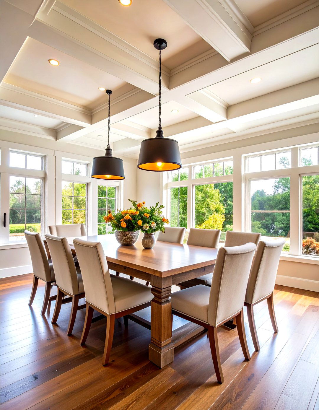 Coffered Dining Room Ceiling for Architectural Grid - 20 Dining Room Ceiling Ideas