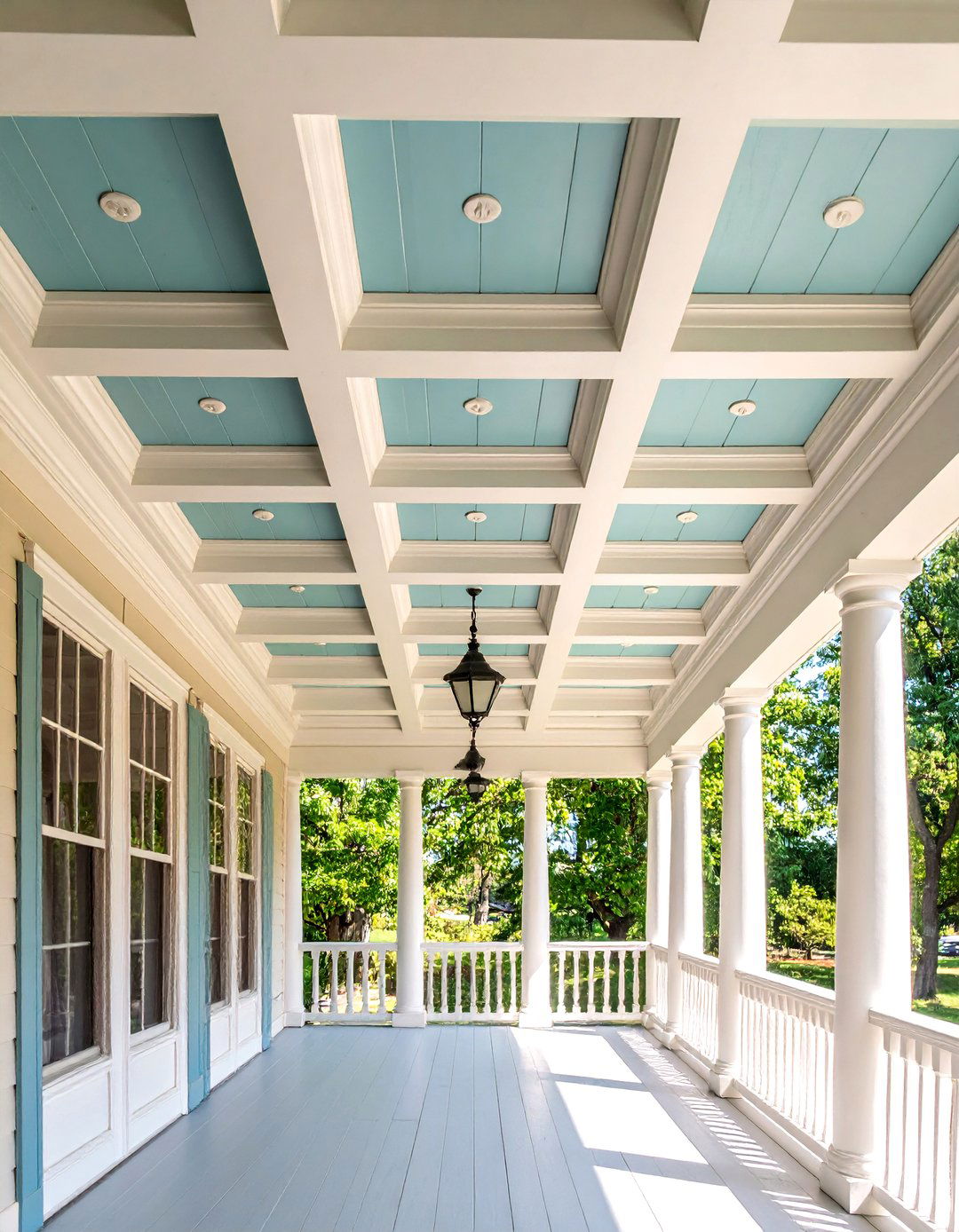 Coffered Porch Ceiling - 20 Porch Ceiling Ideas