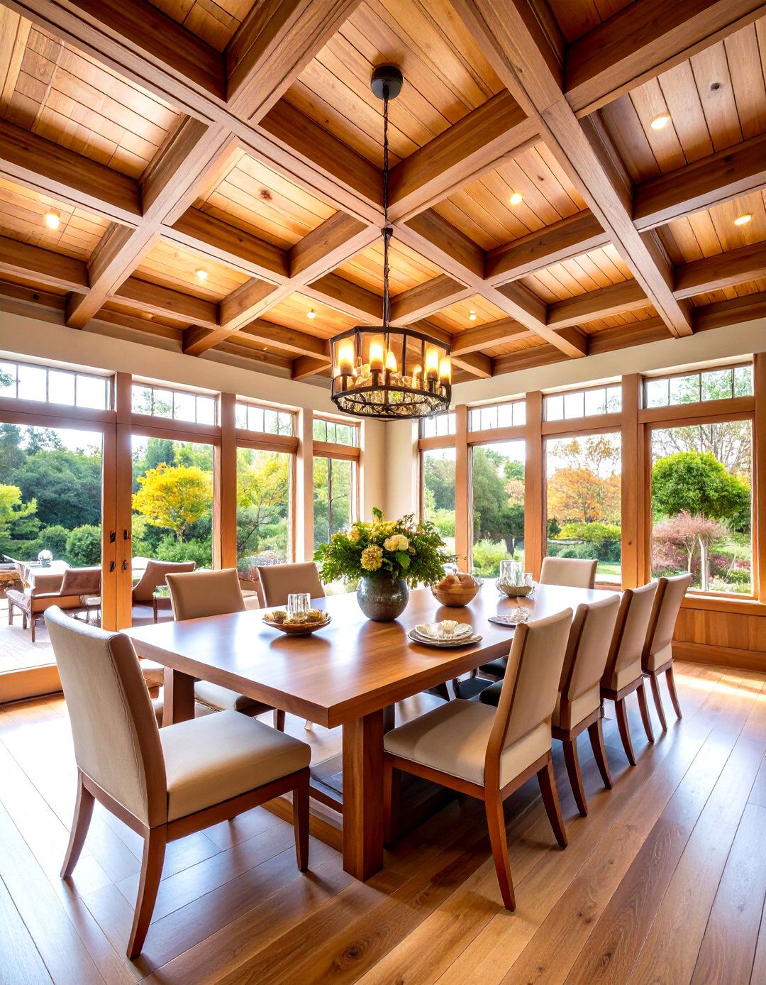 Coffered Wood Plank Ceiling Design - 20 Wood Plank Ceiling Ideas