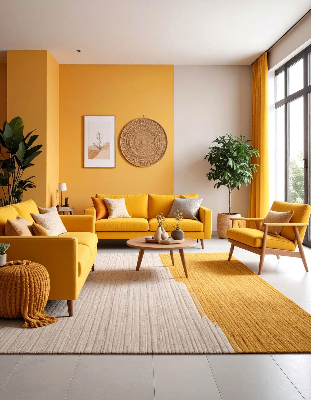 Cohesive Monochromatic Color Scheme - 20 Small Living Room Ideas With Tv and Dining Table