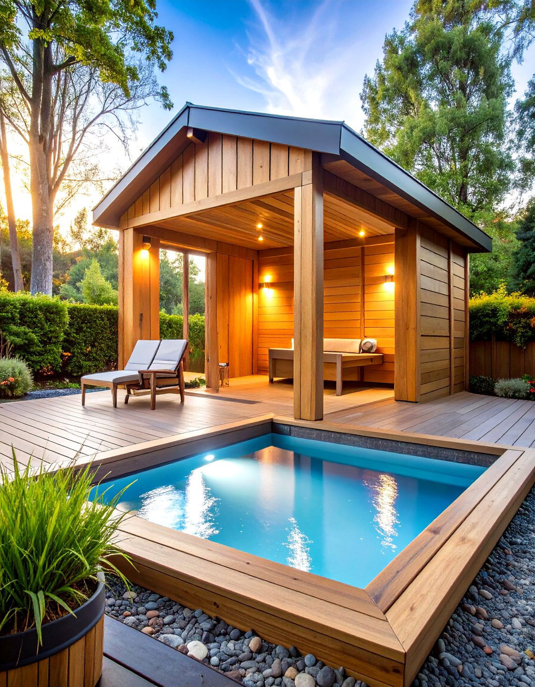 Cold Plunge Combination Outdoor Sauna - 20 Outdoor Sauna Ideas