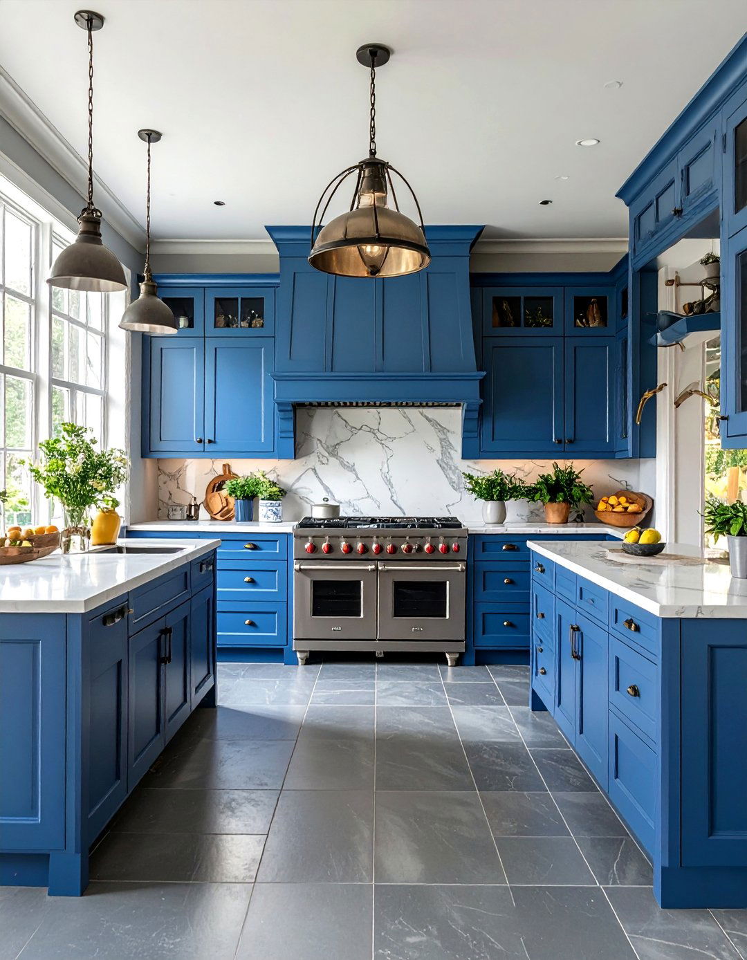 Colonial American Kitchen with Slate Floors - 20 Kitchens With Slate Floors