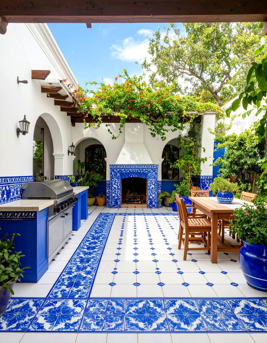 Colonial Courtyard Mexican Outdoor Kitchen - 20 Mexican Outdoor Kitchen Ideas