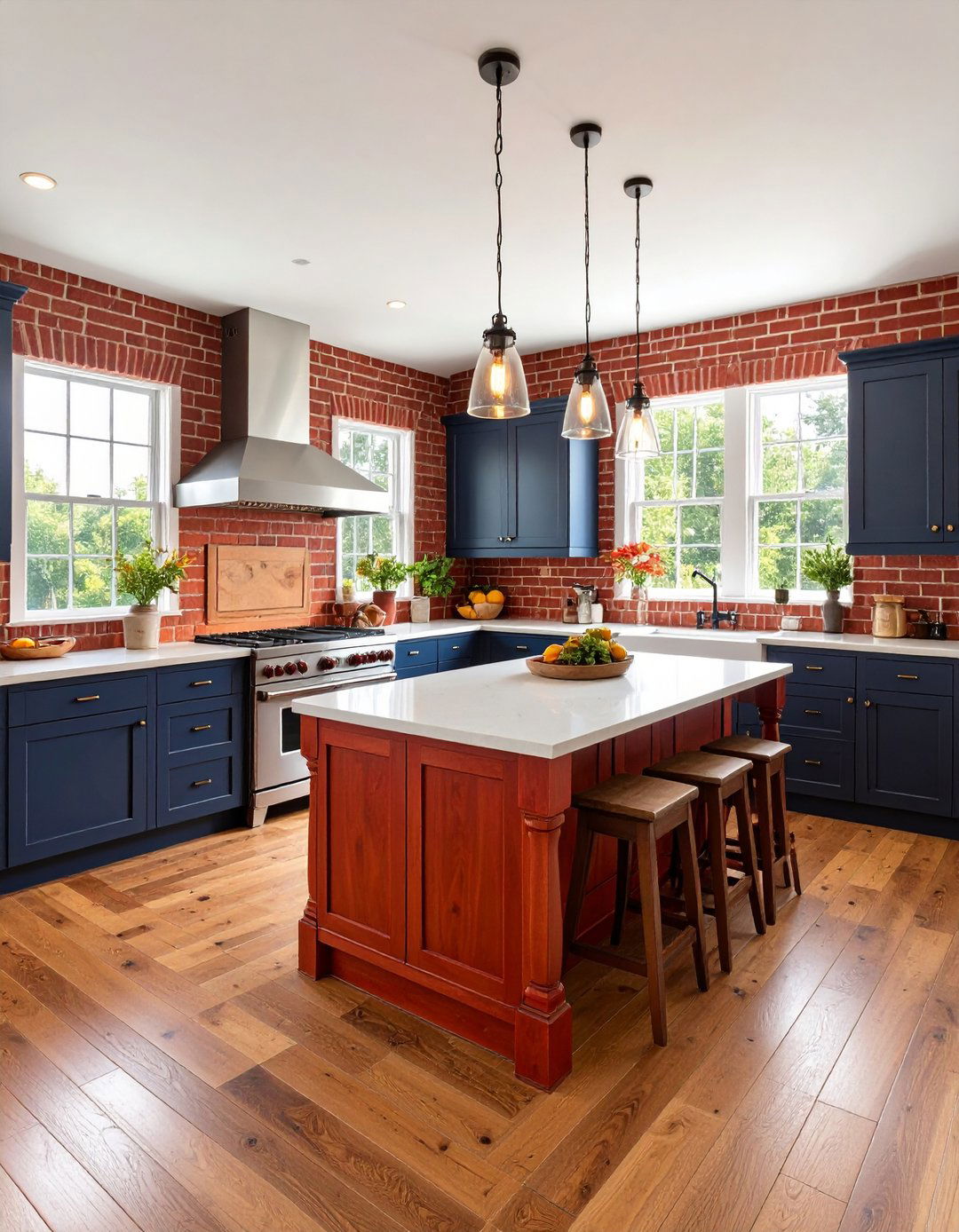 Colonial Red Brick Kitchen American Heritage - 20 Red Brick Kitchen Ideas
