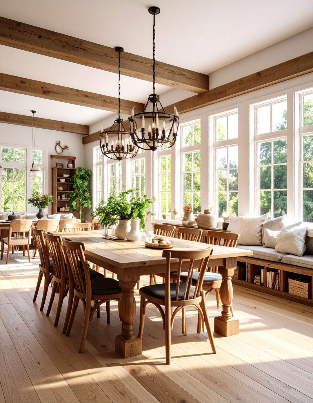 Colonnade Divider Gives the Craftsman Dining Room Subtle Separation - 20 Craftsman Dining Room Ideas