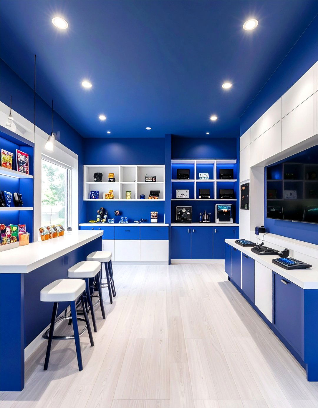 Color Blocked Game Room Zones - 20 Game Room Paint Ideas