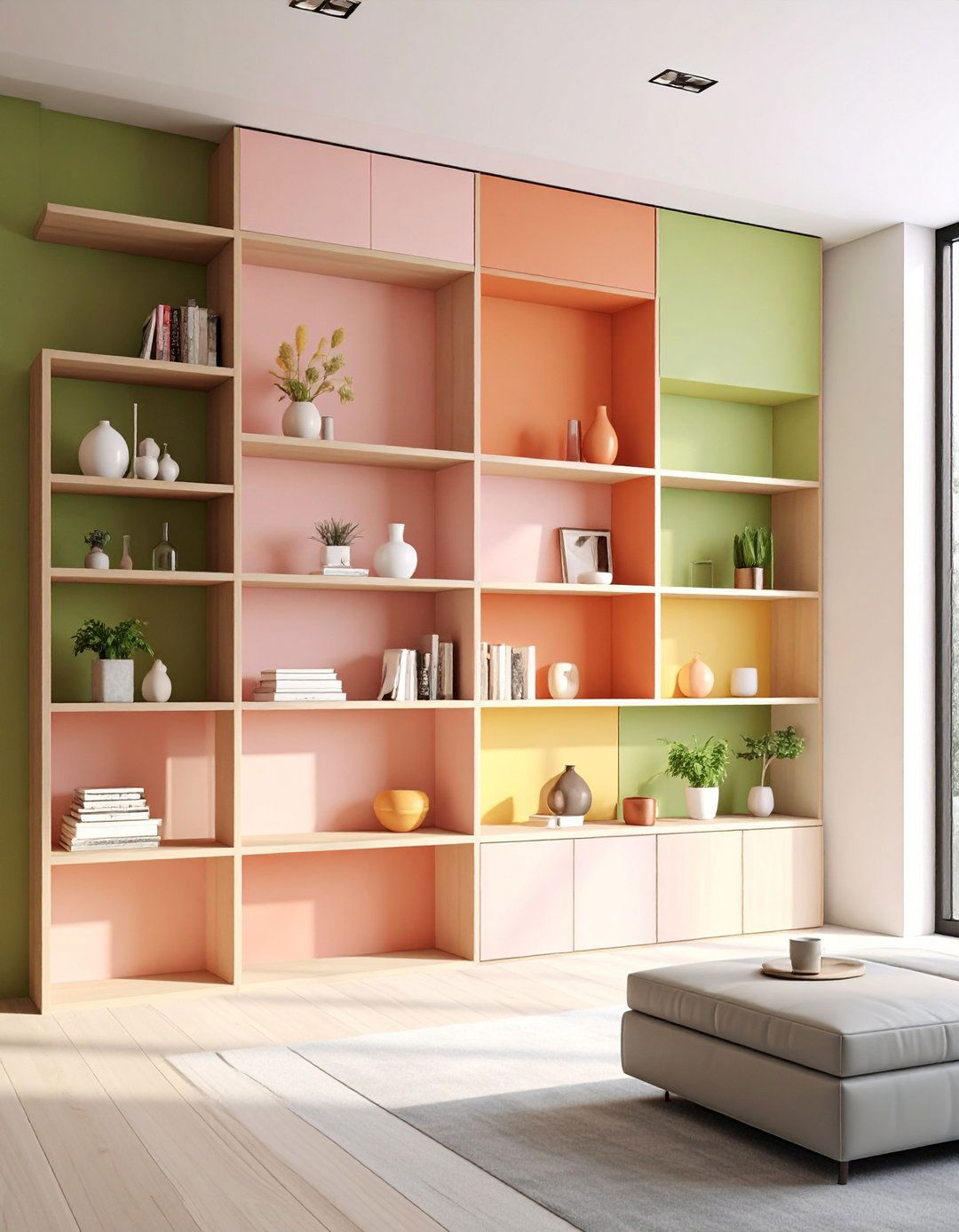 Color Blocked Niche Accent Wall - 20 Geometric Accent Wall Ideas