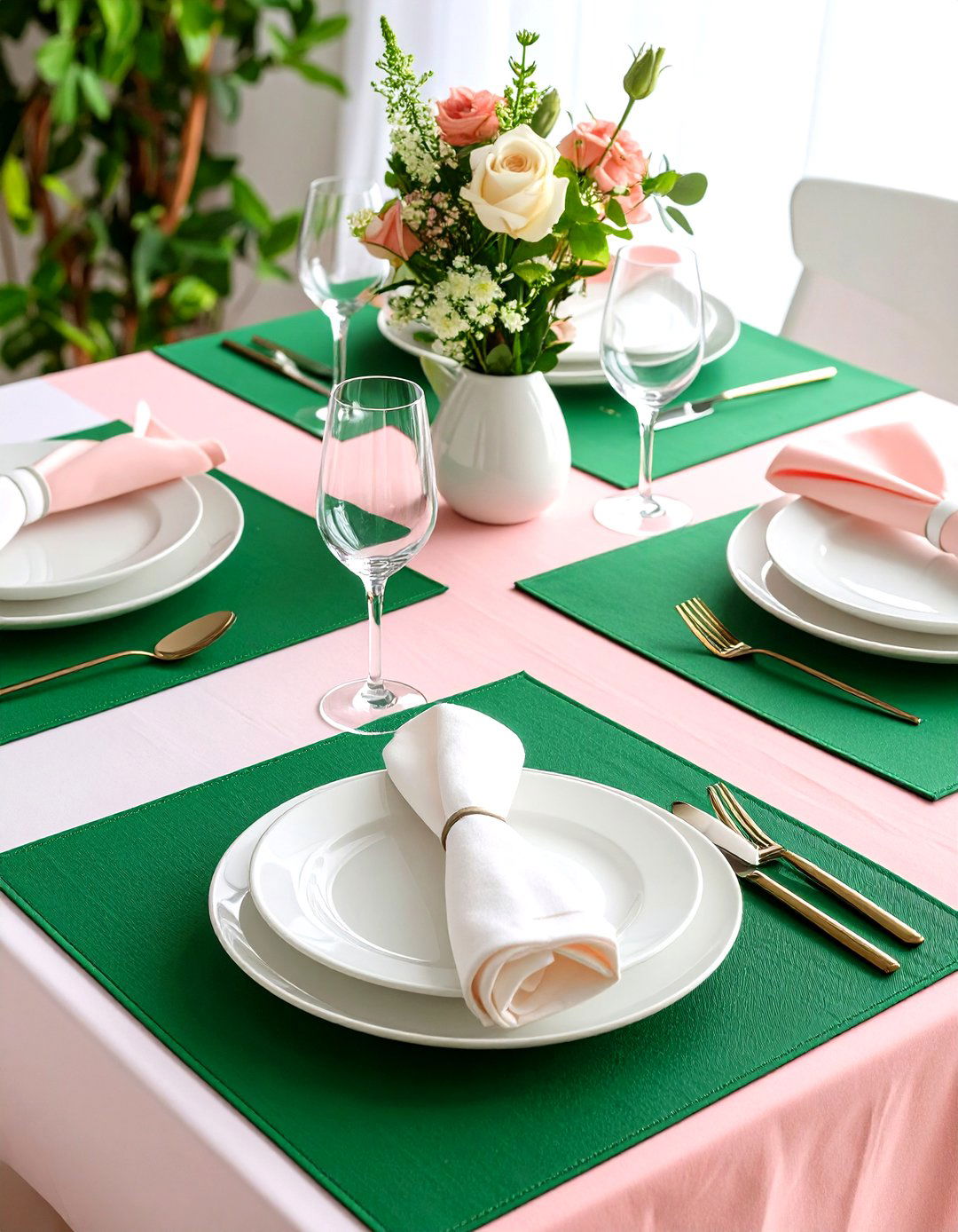 Color Blocked Tablescape - 20 Tablescape Ideas