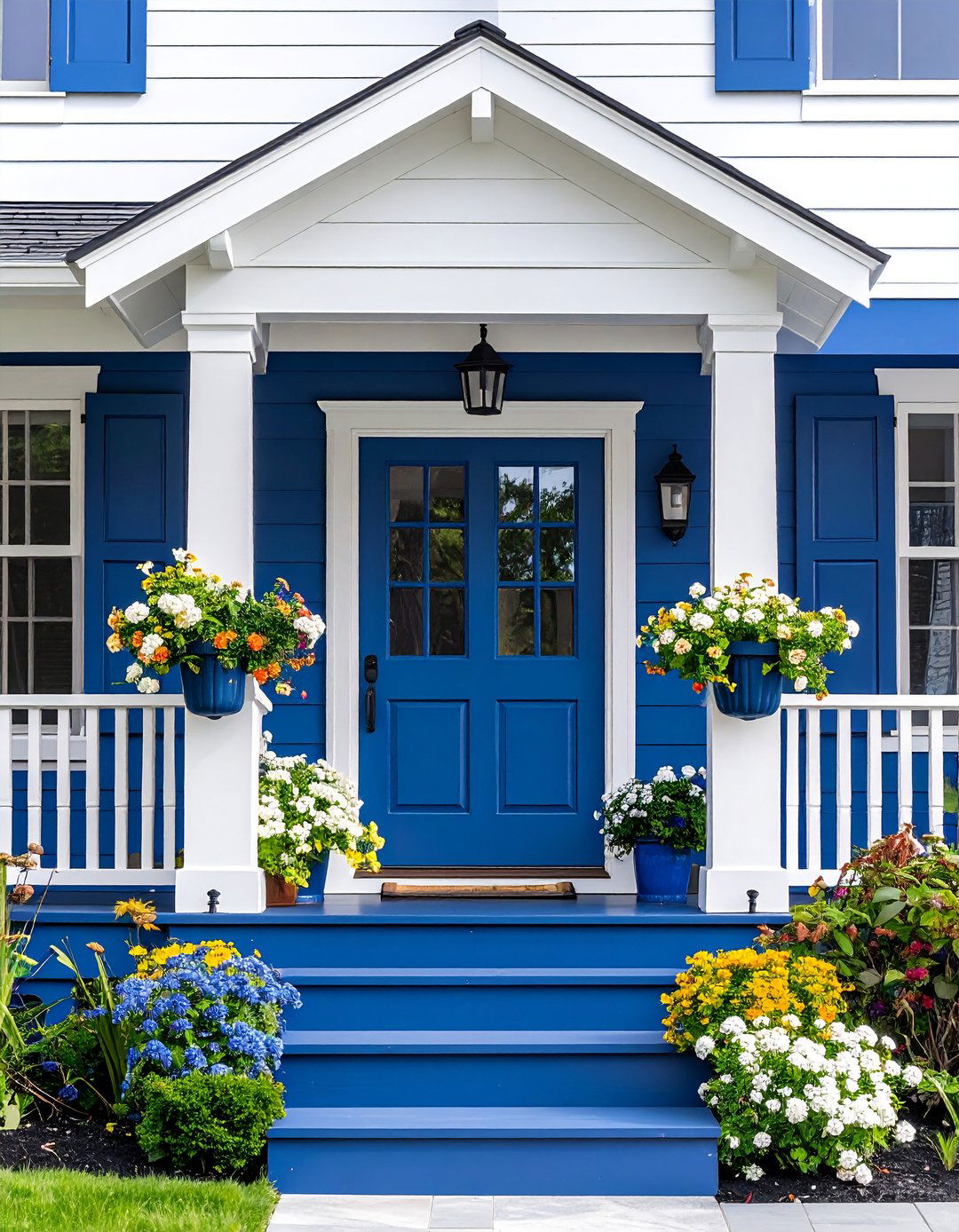 Color Blocked Wainscoting for Bold Exterior Statements - 20 Exterior Wainscoting Ideas