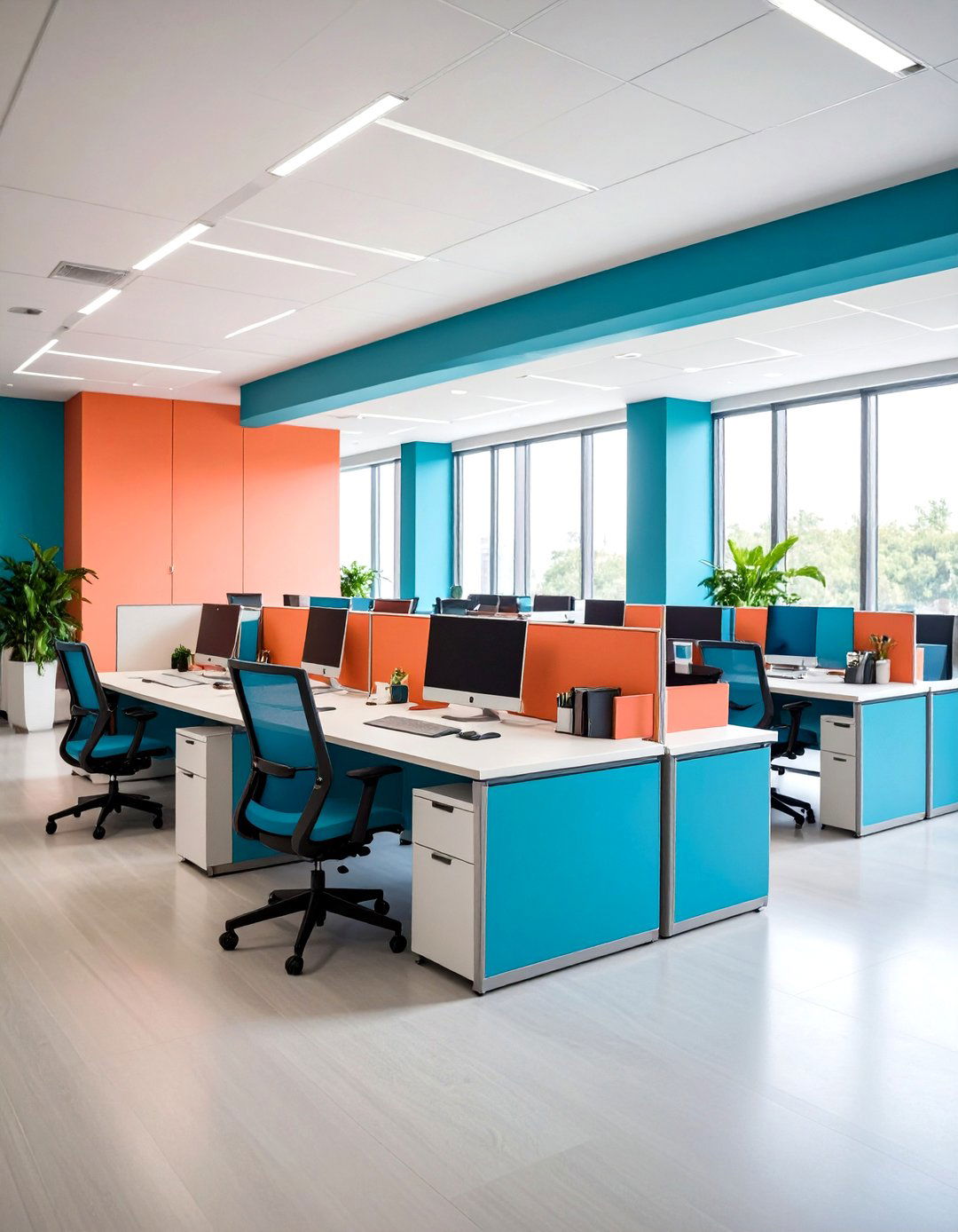 Color Blocking Cubicle Walls for Instant Energy - 20 Cubicle Decor Ideas