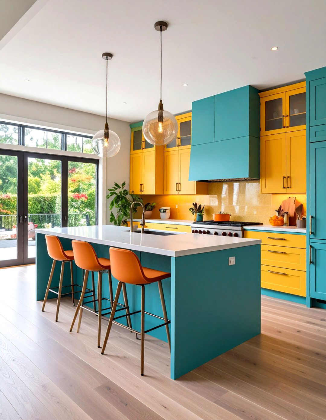 Color Blocking for Mood and Light - 20 Floor to Ceiling Kitchen Cabinets