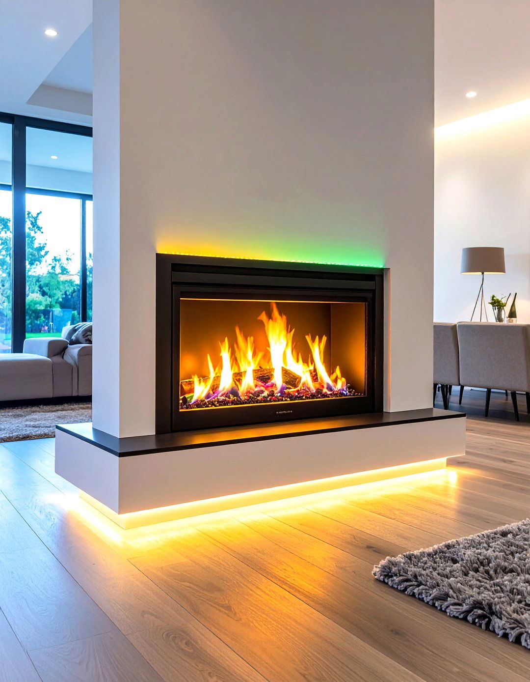 Color Changing Flame Electric Fireplace for Mood Lighting - 20 Electric Fireplace Ideas