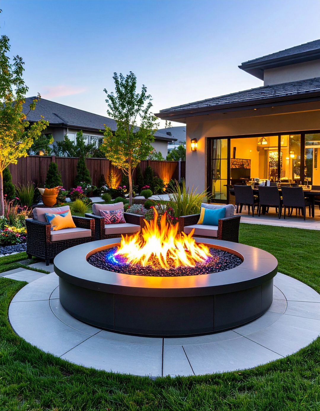 Color Changing Flame Technology - 20 Fire Pit Ideas