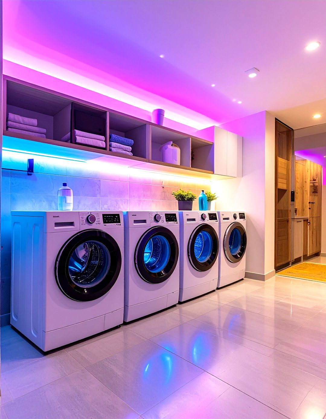 Color Changing Smart Laundry Room Lighting System - 20 Laundry Room Lighting Ideas
