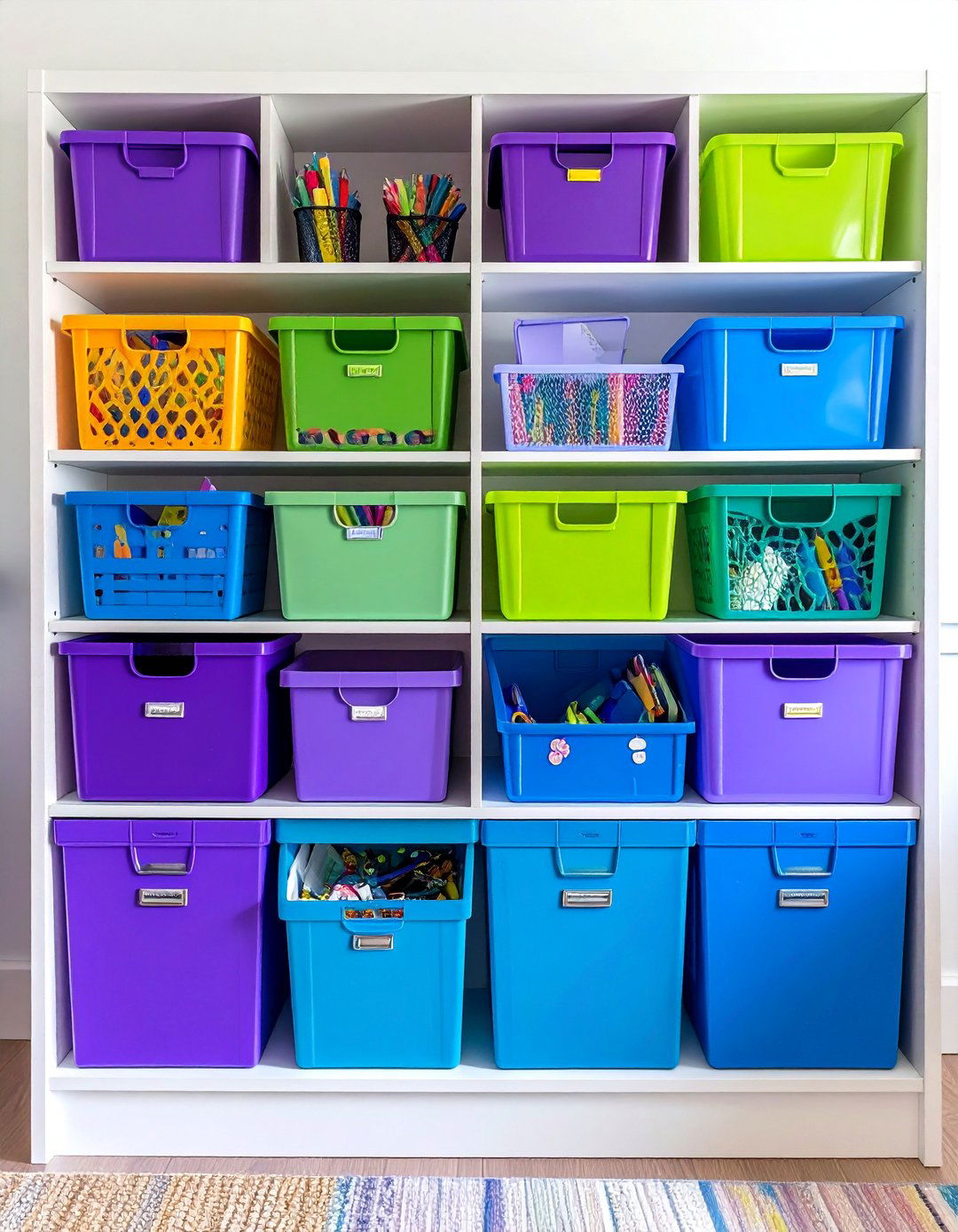 Color Coded Homeschool Room Organization System - 20 Homeschool Room Ideas