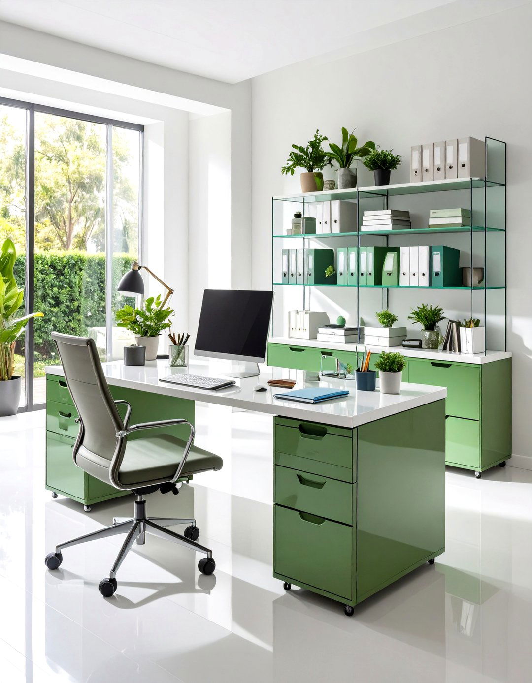Color Coordinated Stationery and Desk Organizers - 20 Home Office Decor Ideas