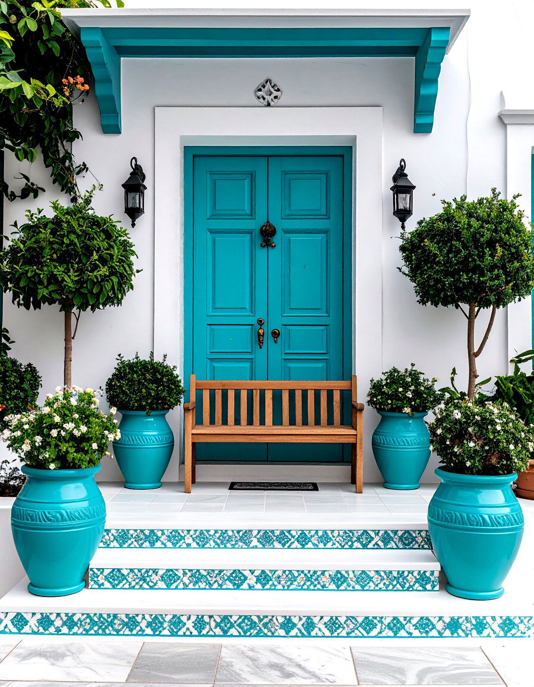 Color Drenched Boho House Exterior Door - 20 Boho House Exterior Ideas