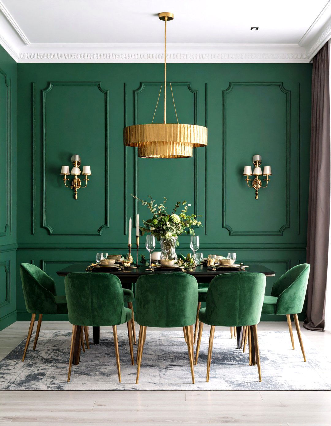 Color Drenched Half Wall Paneling That Steals the Scene - 20 Half Wall Paneling Ideas