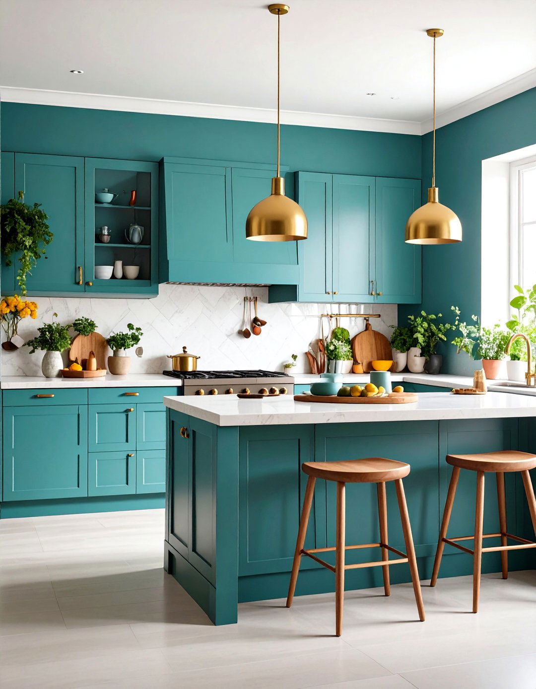 Color Drenched Kitchen Walls for Instant Personality - 20 Eclectic Kitchen Ideas