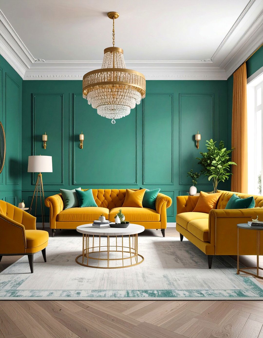 Color Drenched Living Room Wall Decor Scheme - 20 living room wall decor ideas