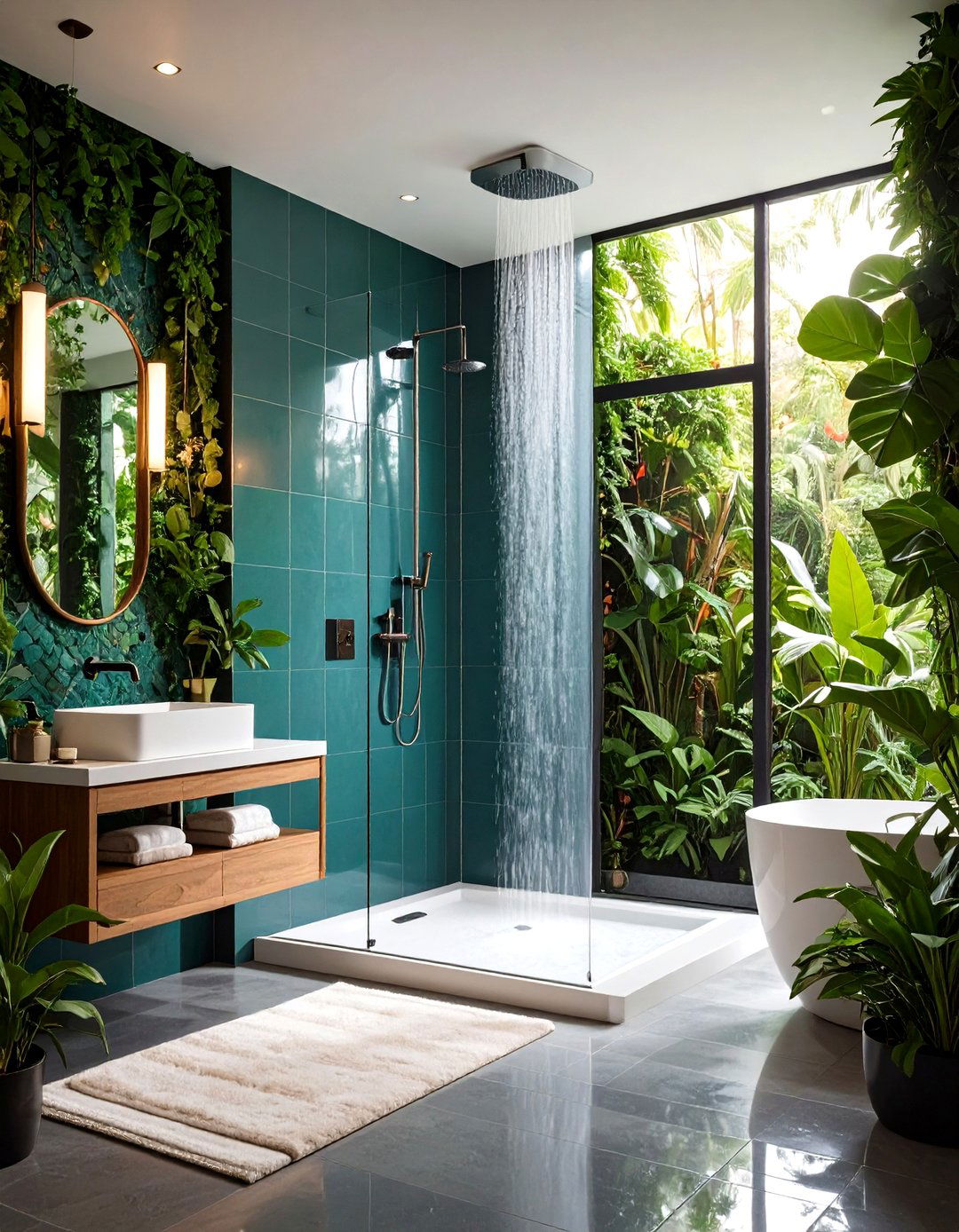 Color Drenched Shower Wall Drama - 20 Shower Wall Ideas